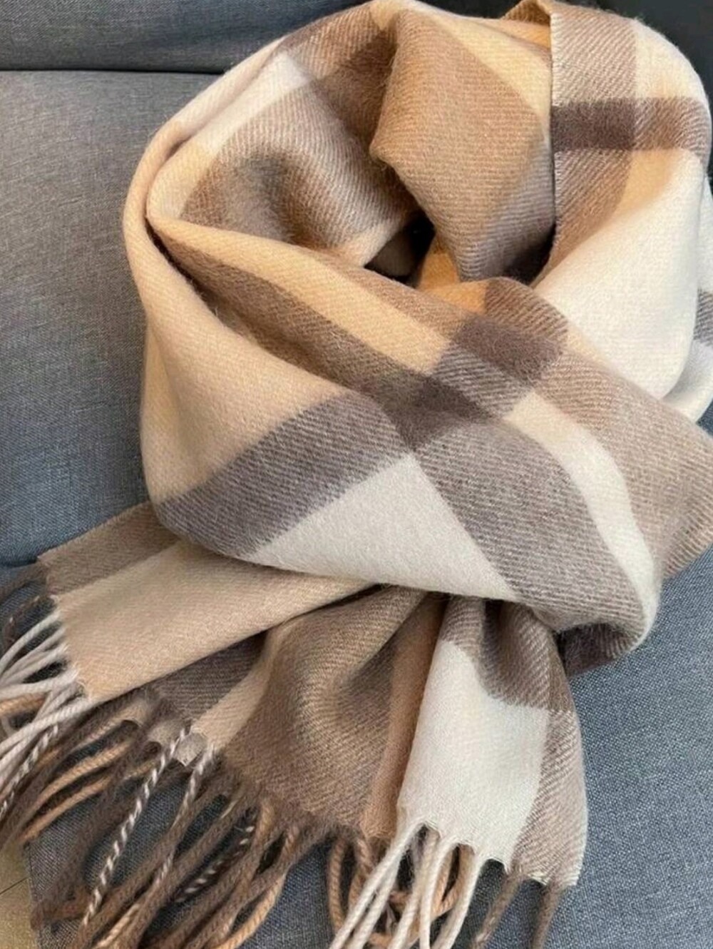 100% Wool Plaid Scarf For Women, High-Quality Shawl, 2026 New Design, Winter